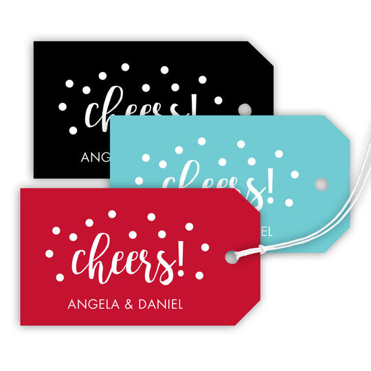 Cheers Confetti Hanging Gift Tags